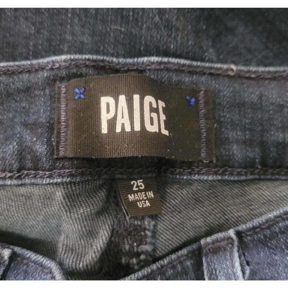 Paige Verdugo Crop Dark Wash Skinny Jeans Womens Size 25 Stretch Denim - Picture 6 of 7